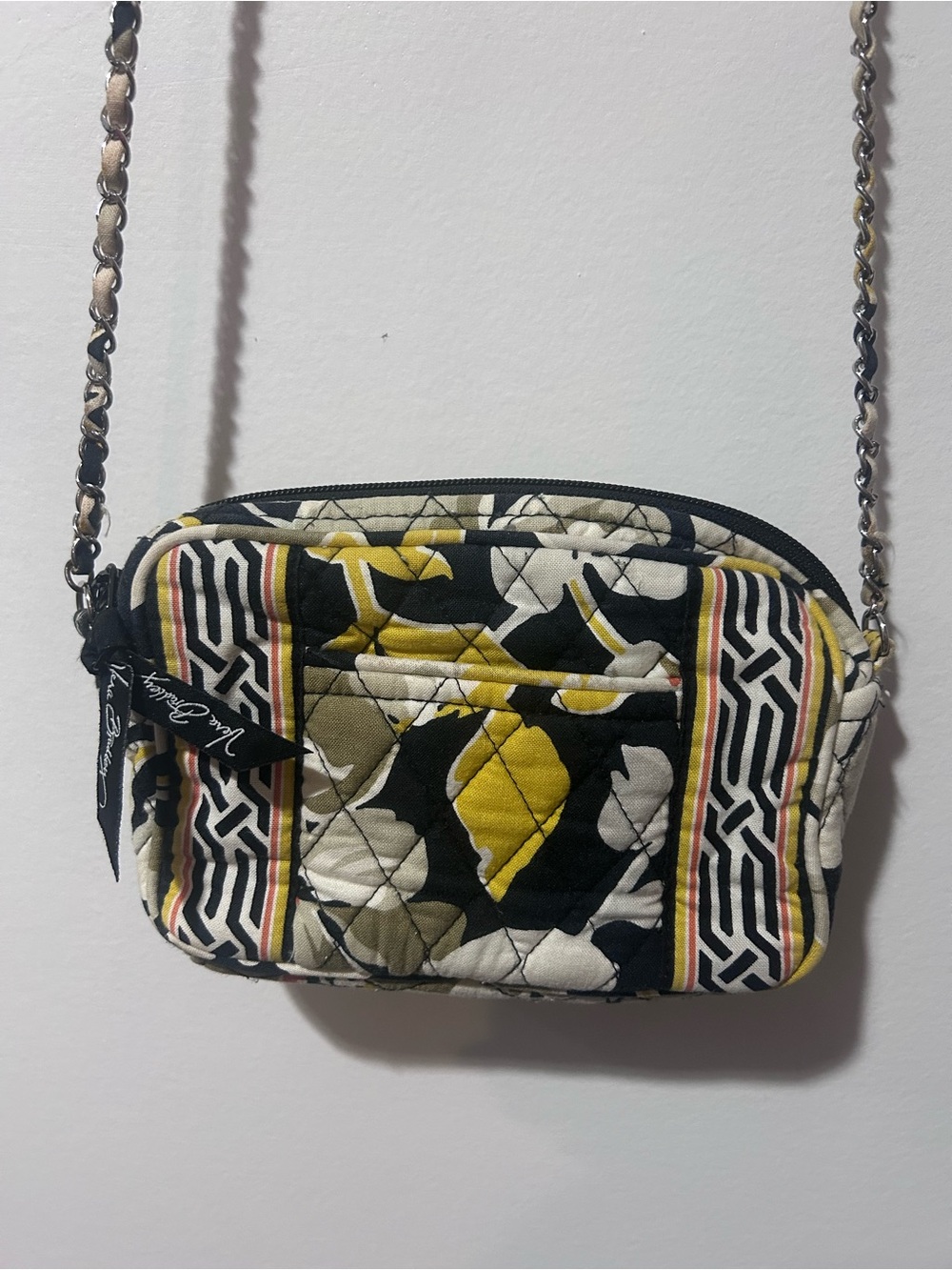 Vera Bradley Quilted Crossbody Bag in Black, Yellow, White - Picture 4 of 9